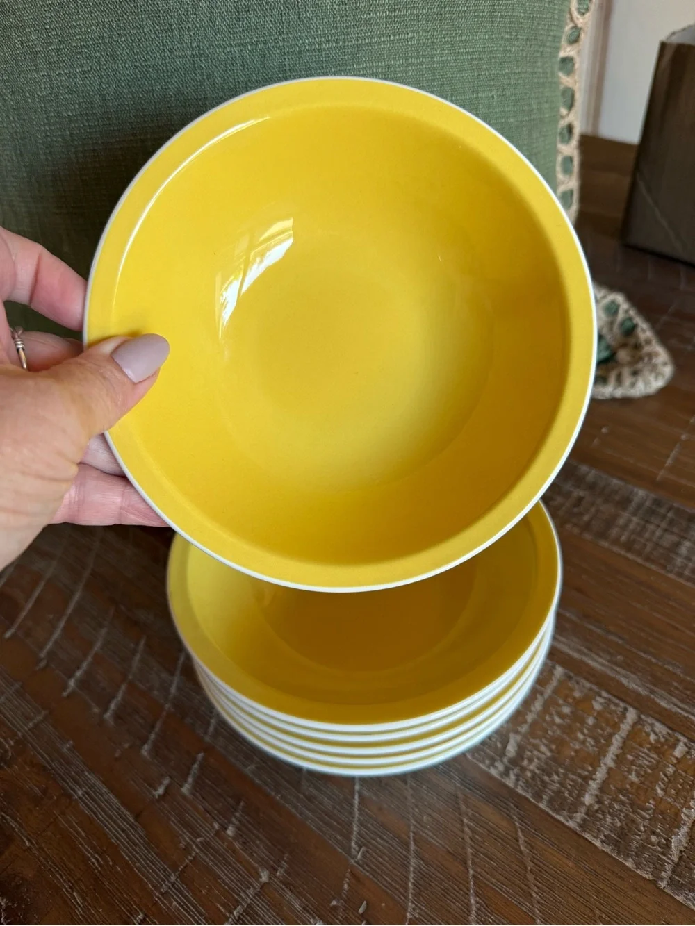 Mikasa D1300 Daybreak Yellow Set of Vintage Mid-Century Modern-Japan.